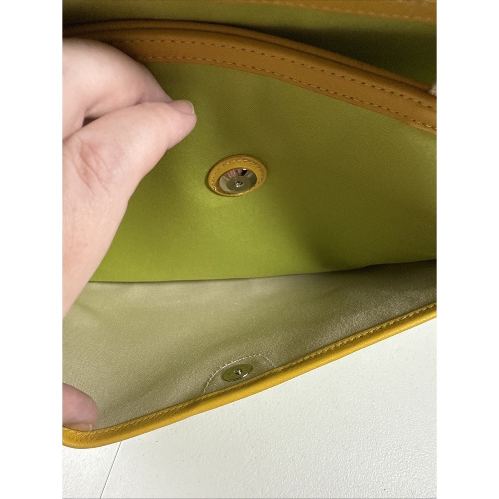 Coach Top Handle Lime Green Tote Zip Multi Pockets Leather Trim Organizer Bag - Picture 13 of 16